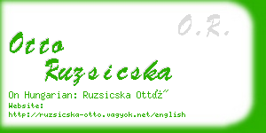 otto ruzsicska business card